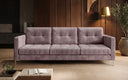 Canapé design 3 places Harvey avec fonction couchage et rabattable en Côtelé
