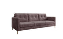 Canapé design 3 places Harvey avec fonction couchage et rabattable en Côtelé