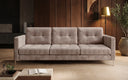 Canapé design 3 places Harvey avec fonction couchage et rabattable en Côtelé