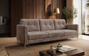 Canapé design 3 places Harvey avec fonction couchage et rabattable en Côtelé