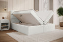 Lit boxspring Carito Bouclé avec USB et espace de rangement