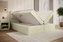 Lit boxspring Carito Bouclé avec USB et espace de rangement