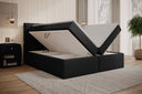 Lit boxspring Carito Bouclé avec USB et espace de rangement