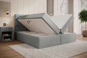 Lit boxspring Carito Bouclé avec USB et espace de rangement