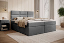 Lit boxspring Carito Bouclé avec USB et espace de rangement