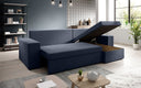 Designer Ecksofa Denver Stoff mit Schlaf- und Klappfunktion