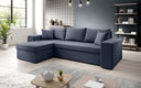 Designer Ecksofa Denver Stoff mit Schlaf- und Klappfunktion