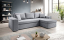 Designer Ecksofa Denver Stoff mit Schlaf- und Klappfunktion