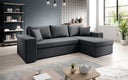 Designer Ecksofa Denver Stoff mit Schlaf- und Klappfunktion