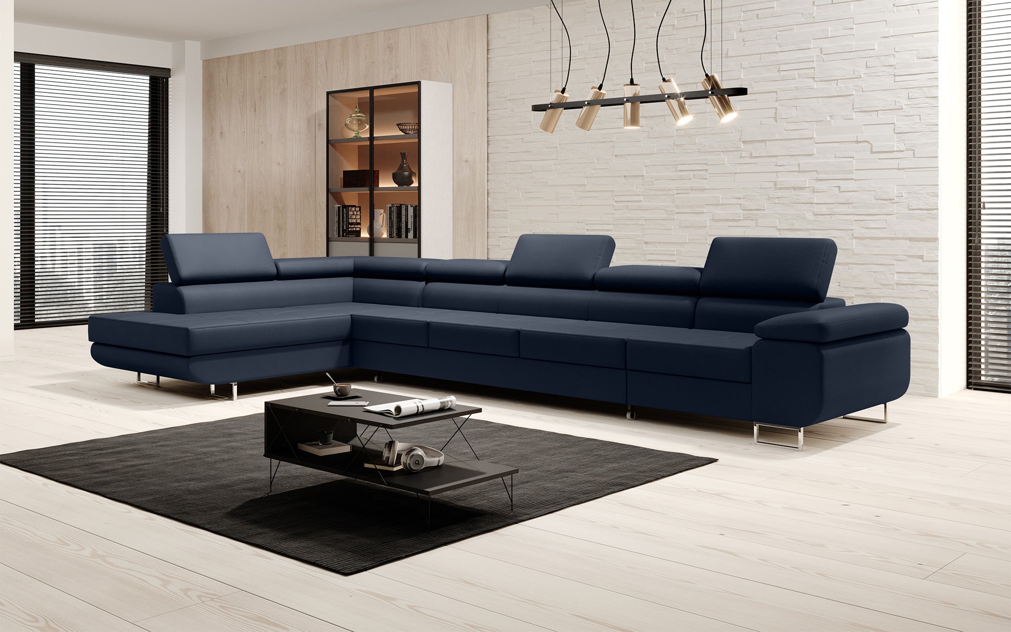 Canapé design Maxi avec fonction lit et rabattable en similicuir