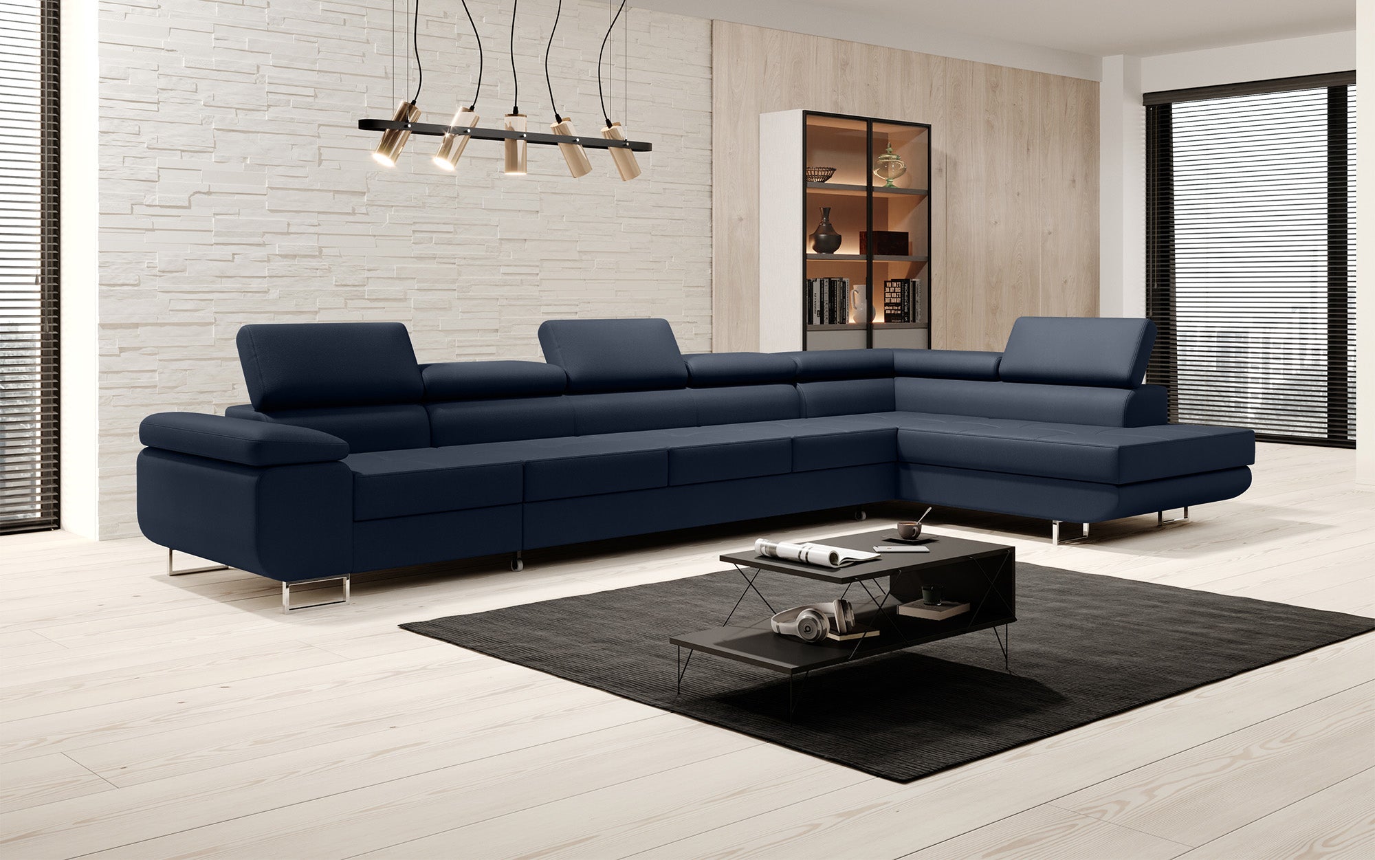 Canapé design Maxi avec fonction lit et rabattable en similicuir
