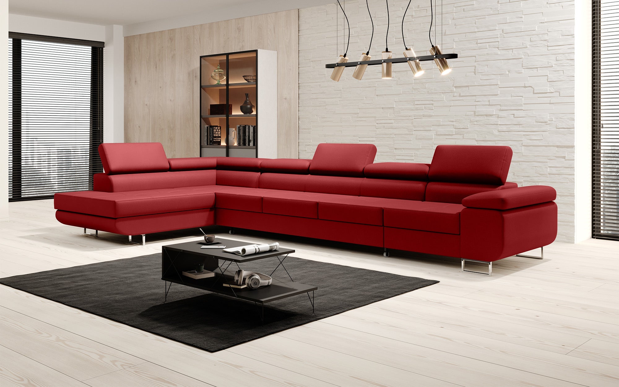 Canapé design Maxi avec fonction lit et rabattable en similicuir