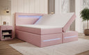 Lit boxspring Minera avec LED, USB et espace de rangement
