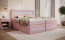 Lit boxspring Minera avec LED, USB et espace de rangement