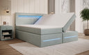 Lit boxspring Minera avec LED, USB et espace de rangement