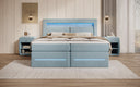 Lit boxspring Minera avec LED, USB et espace de rangement