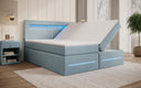 Lit boxspring Minera avec LED, USB et espace de rangement
