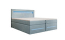 Lit boxspring Minera avec LED, USB et espace de rangement