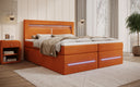 Lit boxspring Minera avec LED, USB et espace de rangement