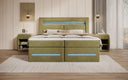 Lit boxspring Minera avec LED, USB et espace de rangement