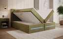 Lit boxspring Minera avec LED, USB et espace de rangement