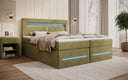 Lit boxspring Minera avec LED, USB et espace de rangement