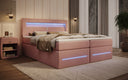 Lit boxspring Minera avec LED, USB et espace de rangement