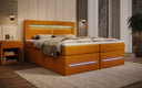 Lit boxspring Minera avec LED, USB et espace de rangement
