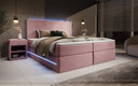Boxspringbett Voyage mit LED u. Stauraum in Samt