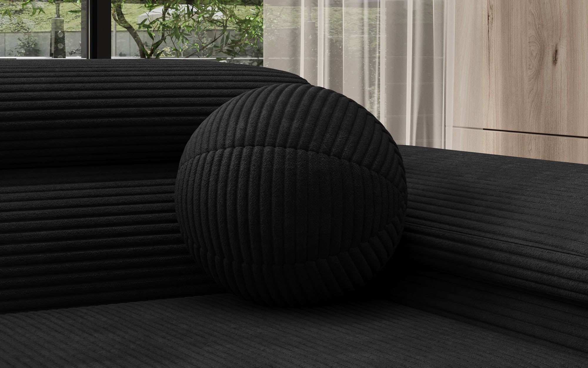 Coussin décoratif rond Globe ⌀28 en Côtelé