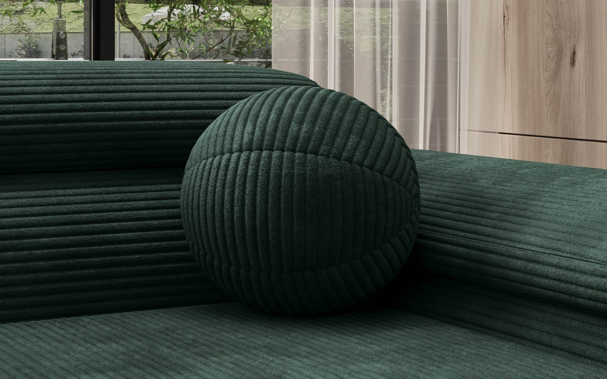Coussin décoratif rond Globe ⌀28 en Côtelé