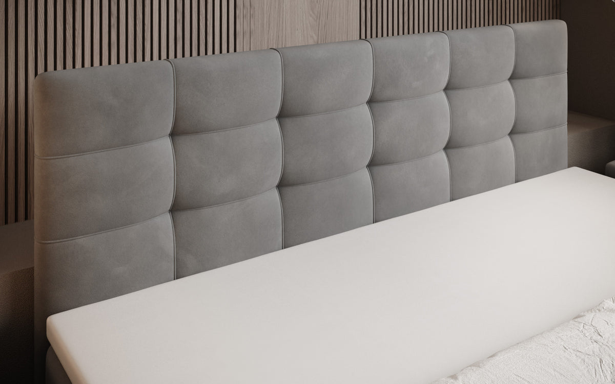 Lit boxspring Luxor Velours avec espace de rangement