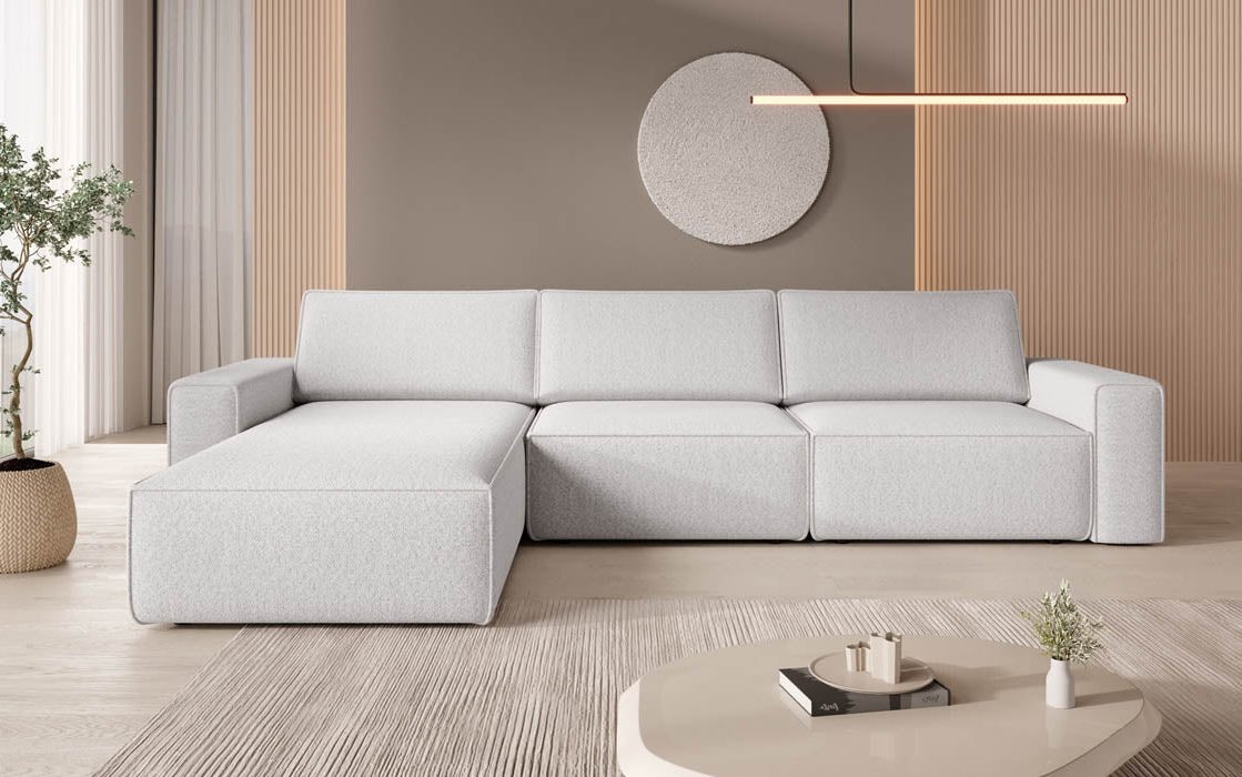 Canapé d'angle modulable Yuma I en bouclé