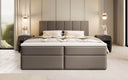 Lit boxspring Aurelia en Similicuir avec espace de rangement