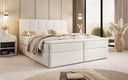 Lit boxspring Aurelia en Similicuir avec espace de rangement
