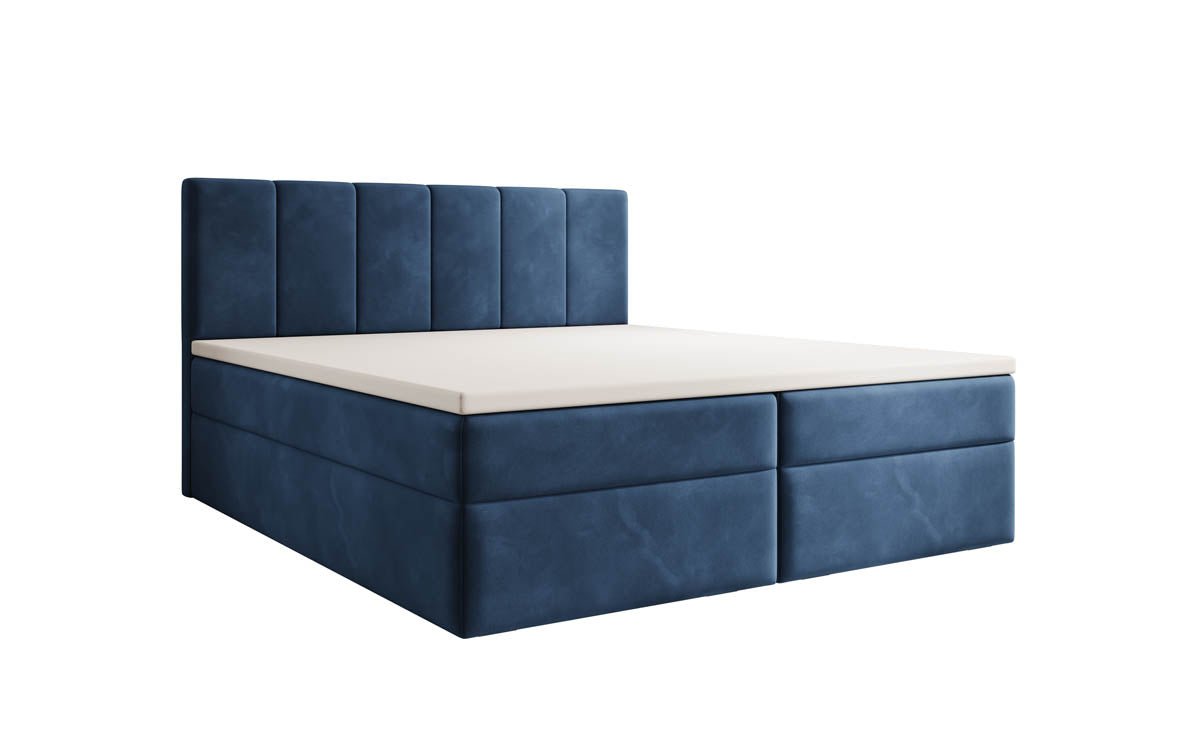 Lit boxspring Aurelia Velours avec espace de rangement