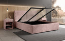 Designer Polsterbett Elara in Cord mit Stauraum