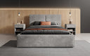 Designer Polsterbett Elara in Cord mit Stauraum