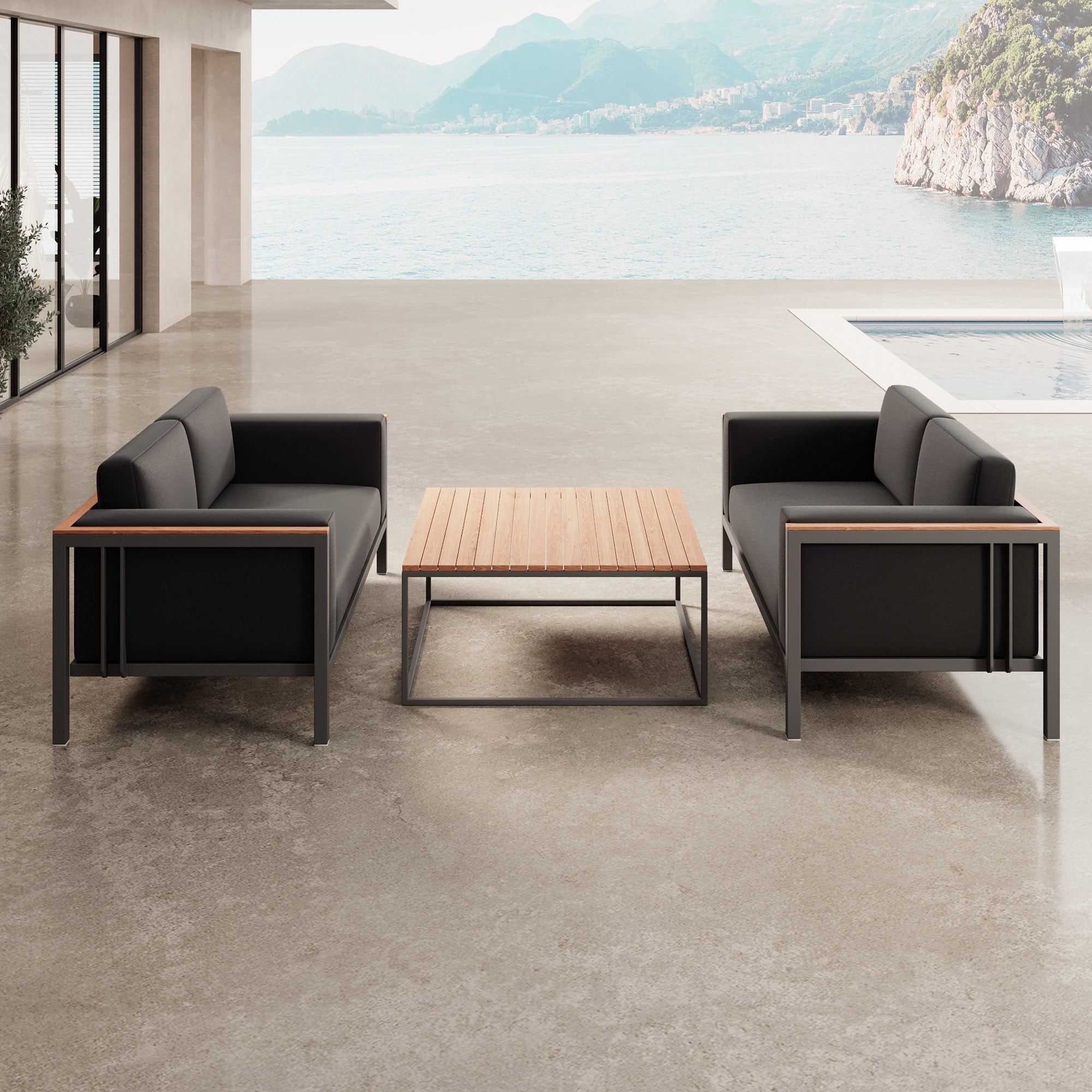 Euphoria – 2 Lounge Sofas & Aluminum Table | Aevora™ Collection