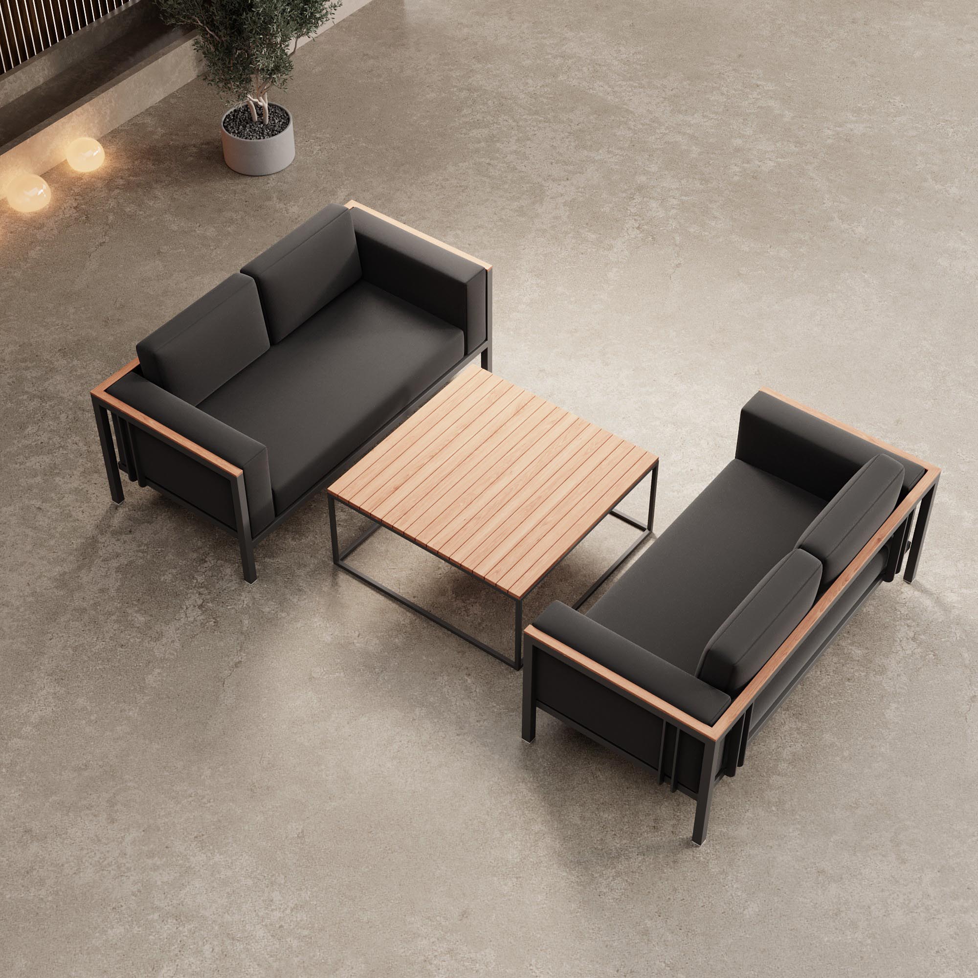 Euphoria – 2 Lounge Sofas & Aluminum Table | Aevora™ Collection