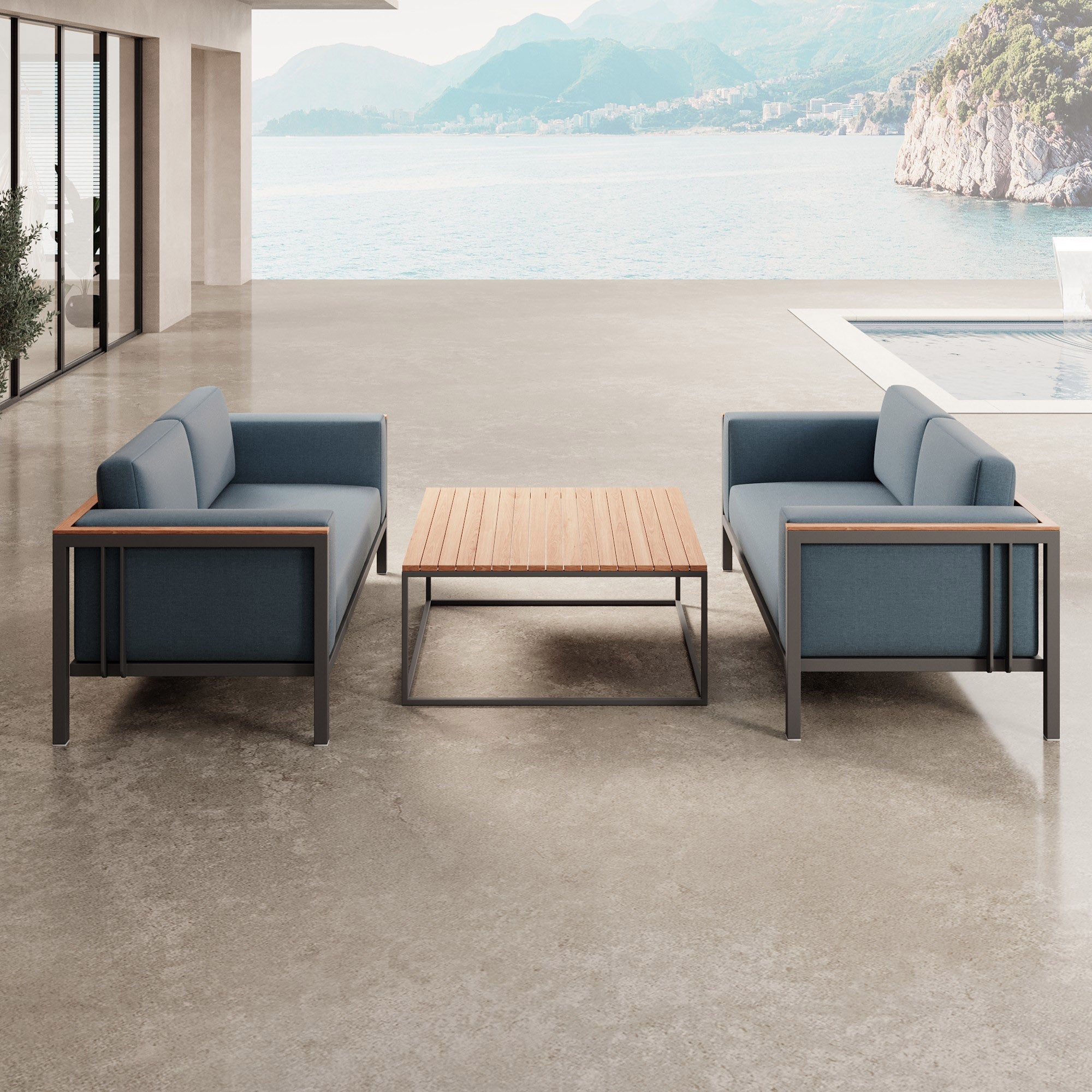 Euphoria – 2 Lounge Sofas & Aluminum Table | Aevora™ Collection