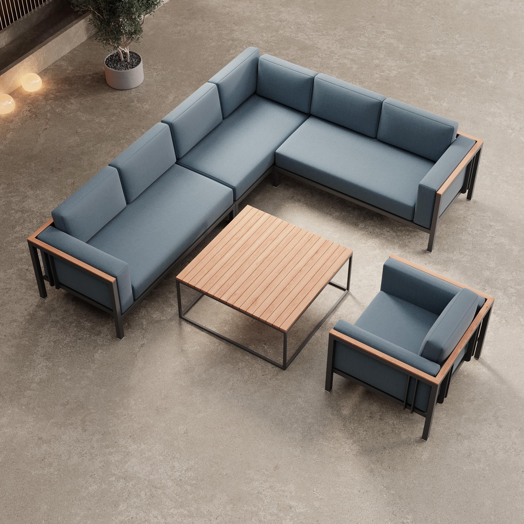 Euphoria – Corner Lounge, Lounge Chair & Table made of Aluminum | Aevora™ Collection
