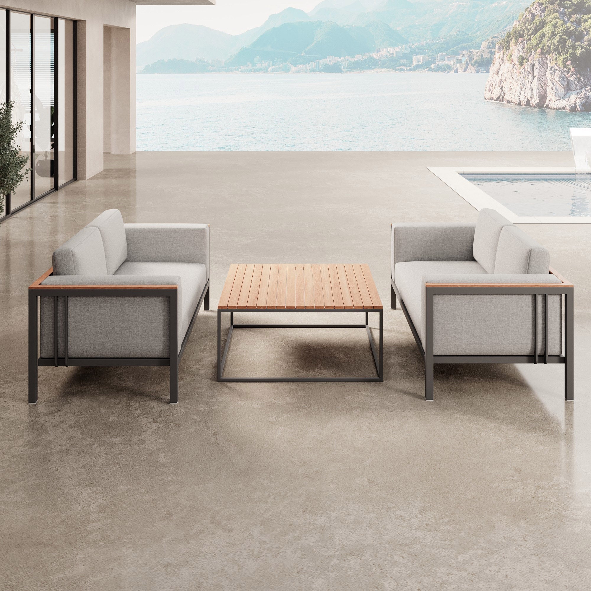 Euphoria – 2 Lounge Sofas & Aluminum Table | Aevora™ Collection