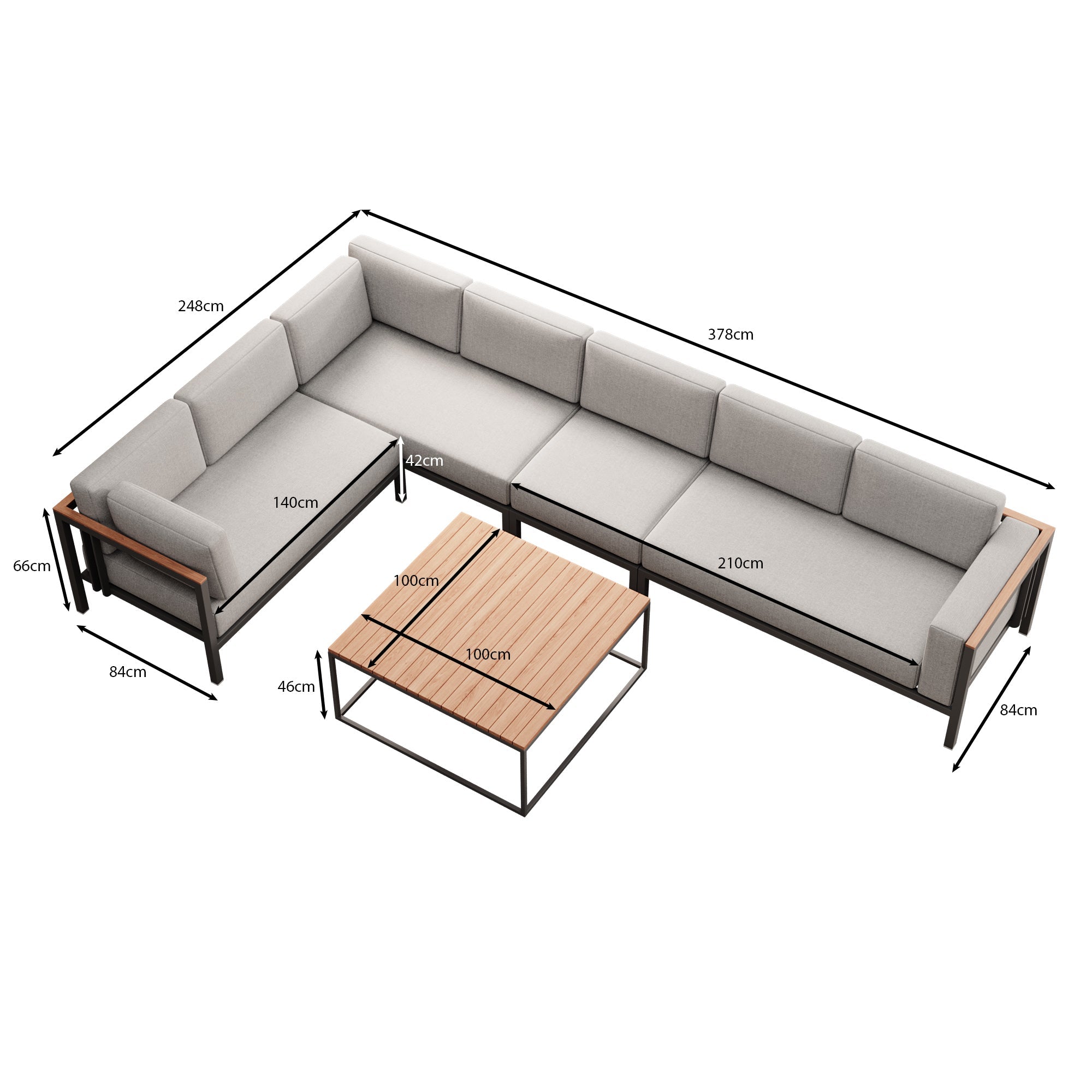 Euphoria – L-Maxilounge & Aluminum Table | Aevora™ Collection