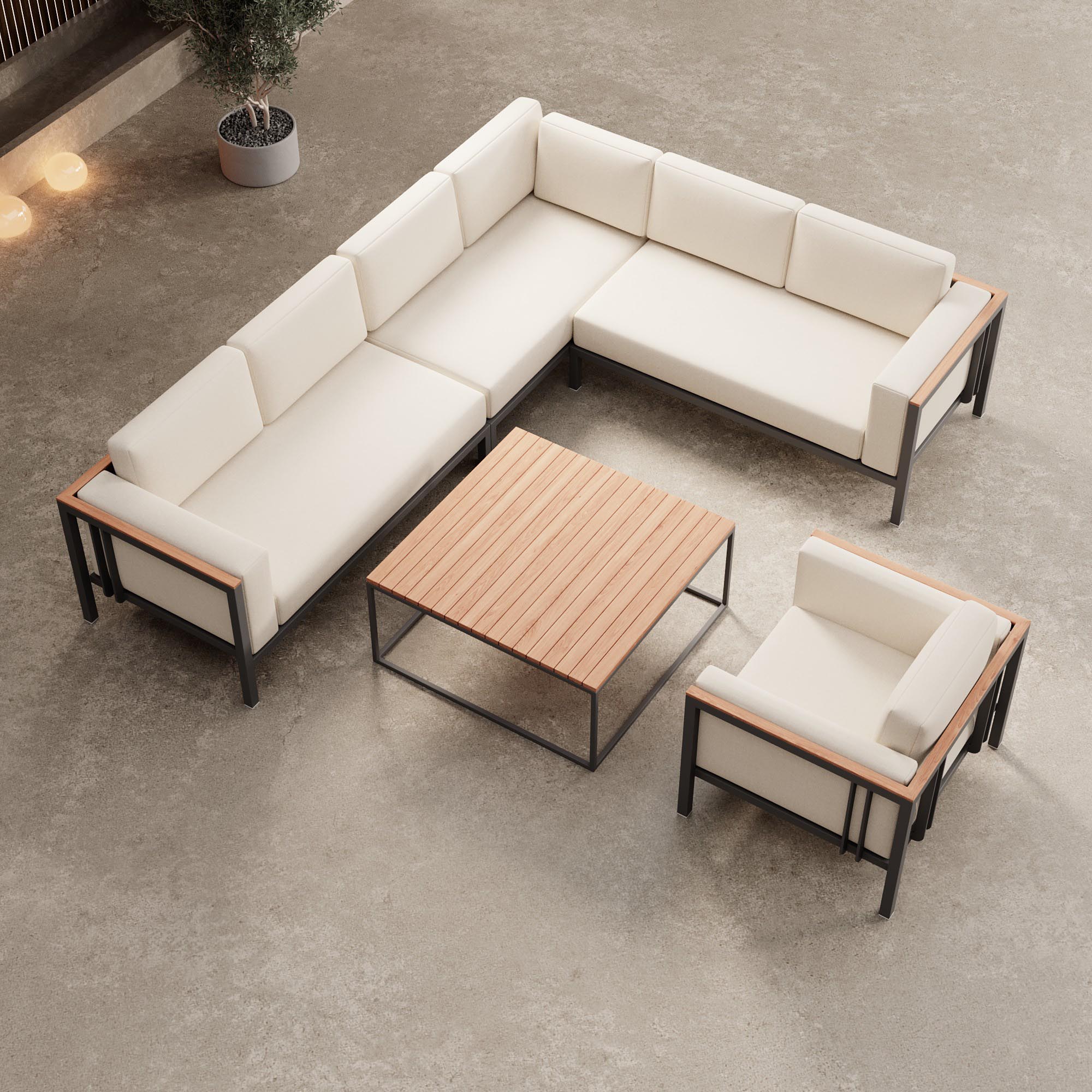 Euphoria – Corner Lounge, Lounge Chair & Table made of Aluminum | Aevora™ Collection