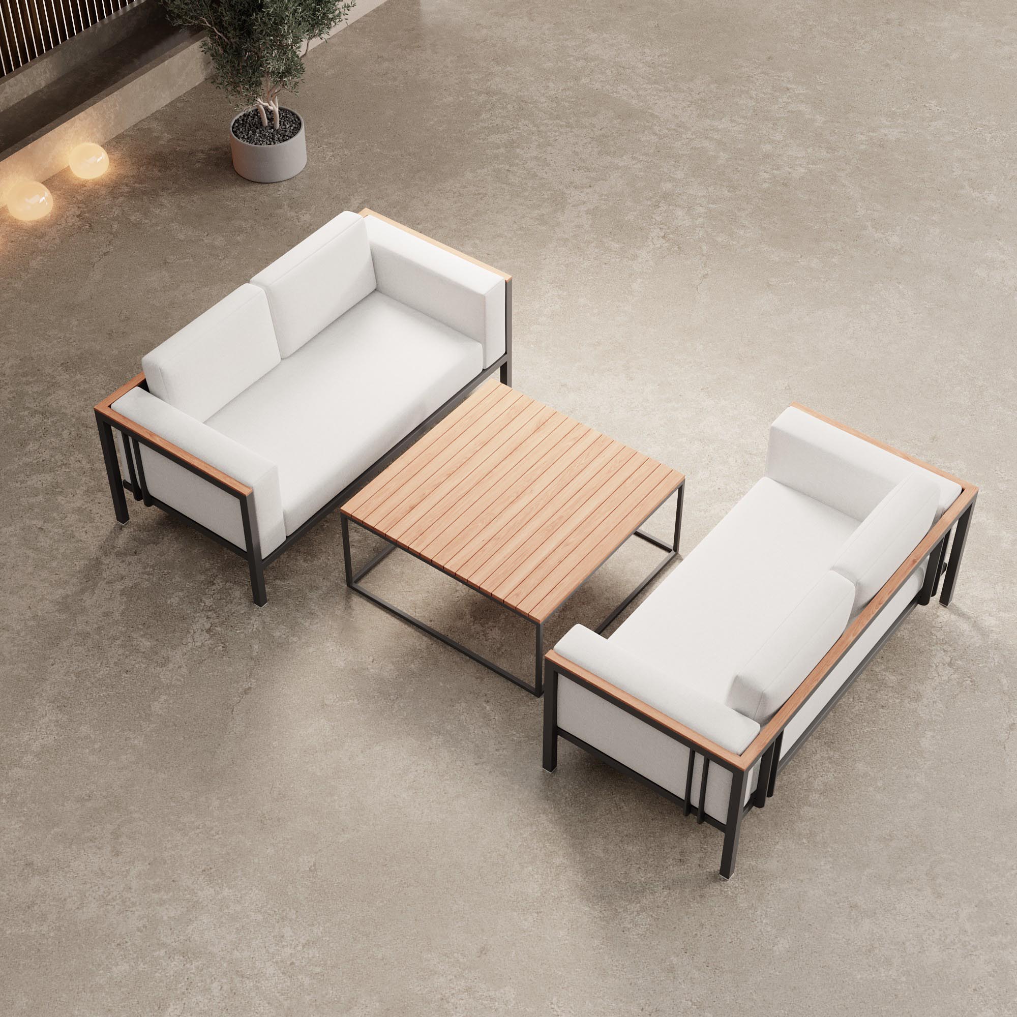 Euphoria – 2 Lounge Sofas & Aluminum Table | Aevora™ Collection