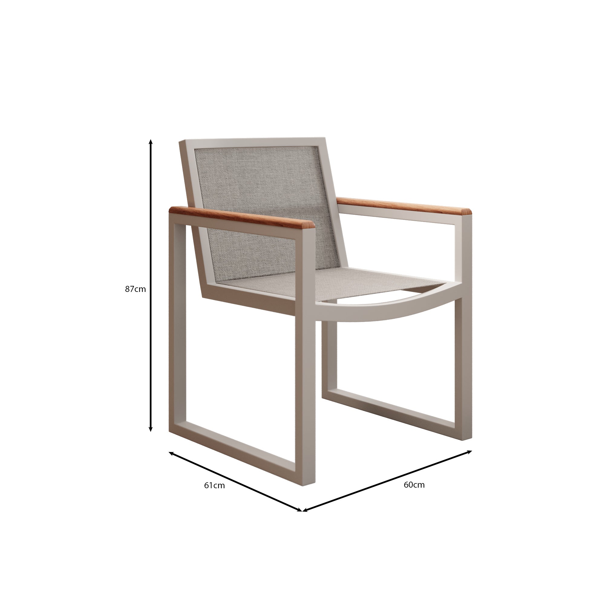 Chaise de jardin Vayla avec accoudoirs – Aluminium & Bois de robinier | Collection Aevora™