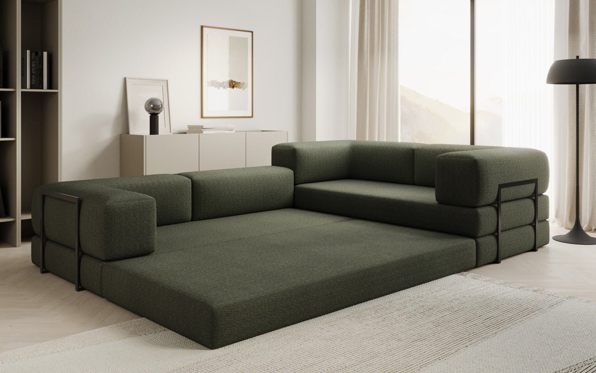 Canapé Designer Lazy L fermé en Bouclé