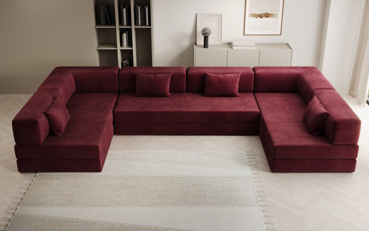 Canapé design Lazy U en Velours