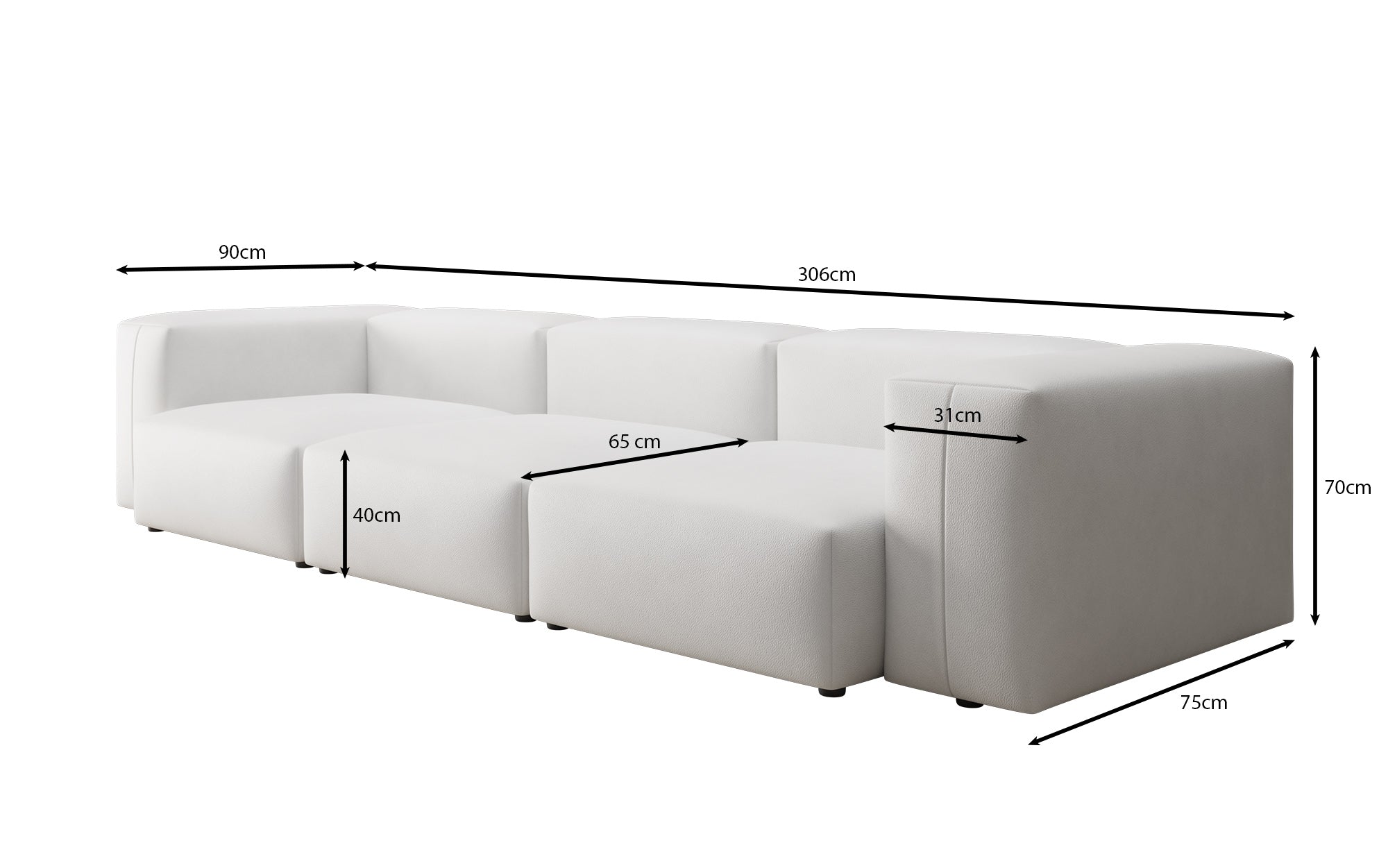 Canapé design 3 places Snug en cuir véritable